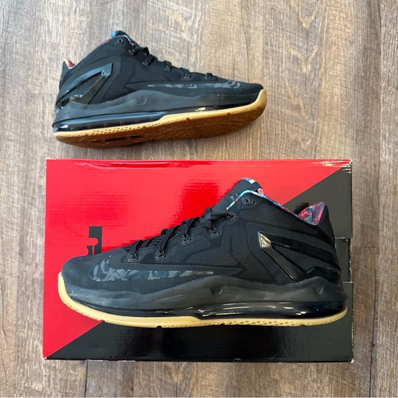 Nike Max LeBron 11 XI Low Black Gum Multicolor
